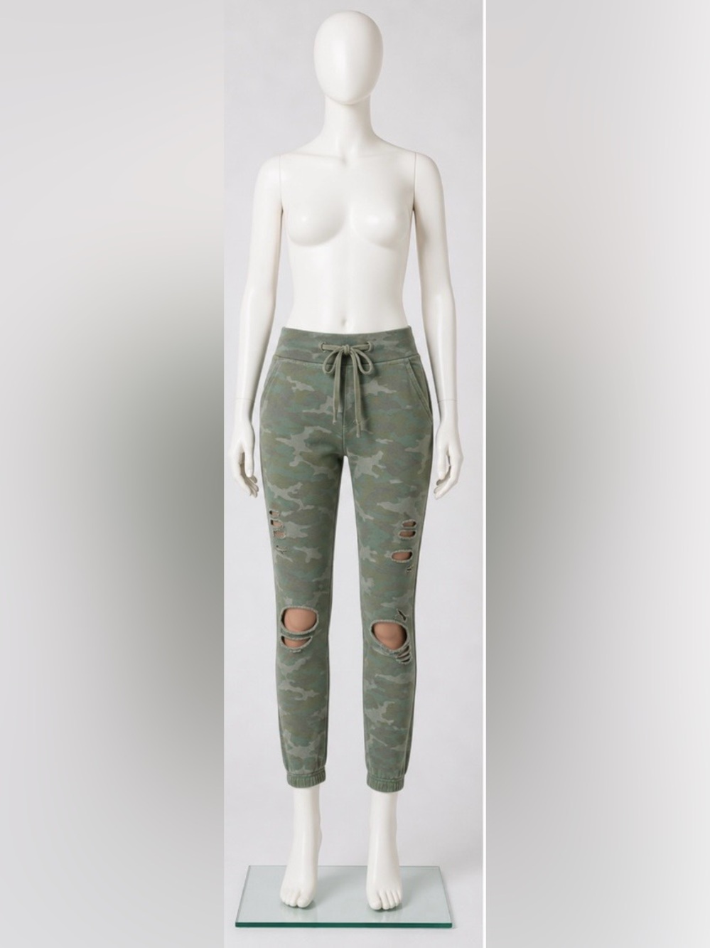 $228 NSF USA SAYDE WOMEN CAMO SULPHUR STONE RIP SWEATPANTS JOGGERS PANTS M